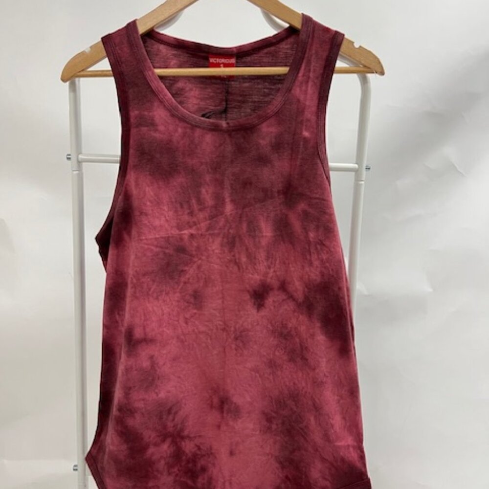 Victorious Men's Tie Dye Tank Top Burgundy